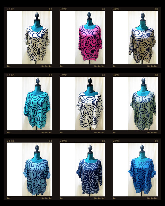 Tunique imprimée modèle Round  impression Lin