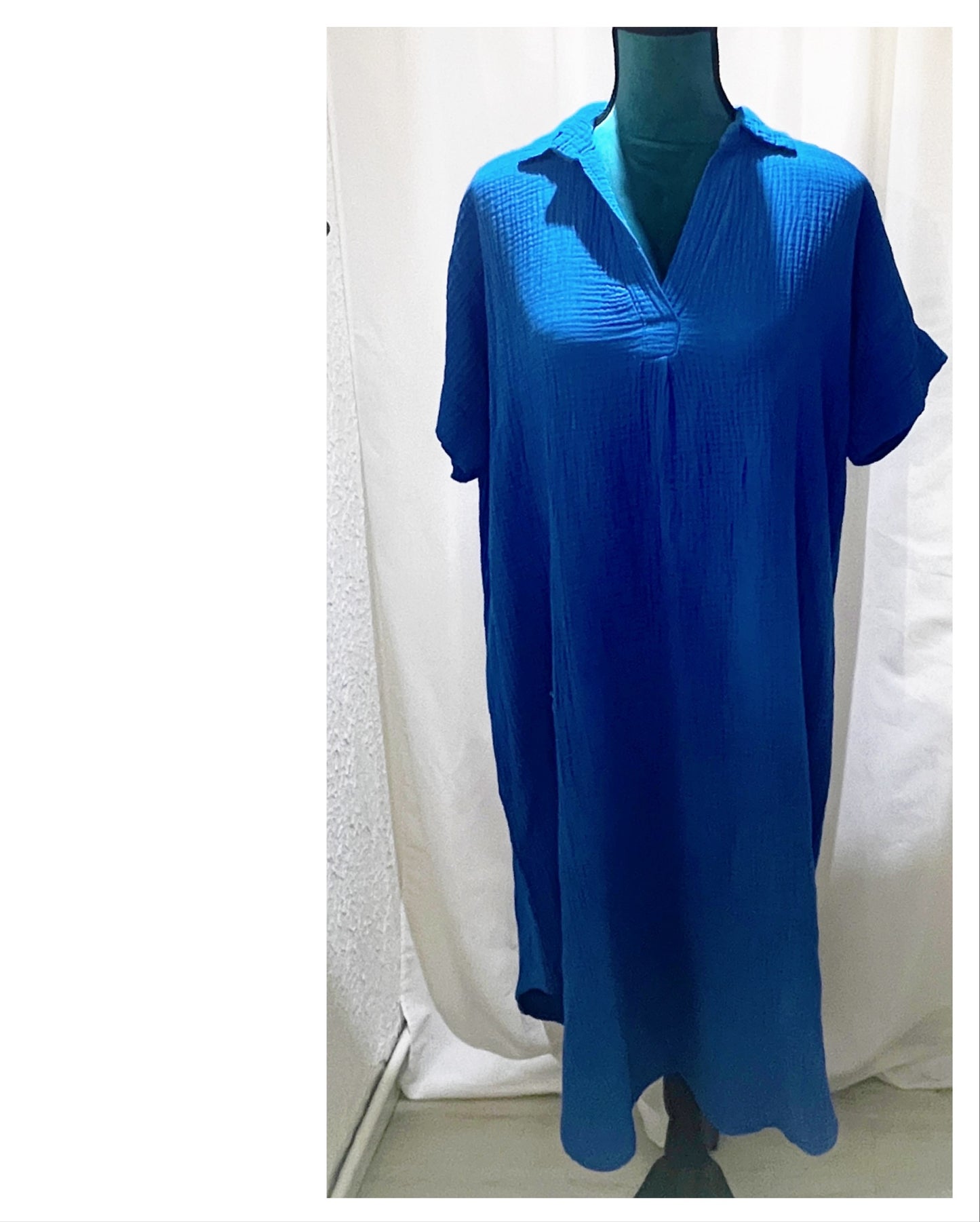 Robe chemise gaze de coton modèle Lilia