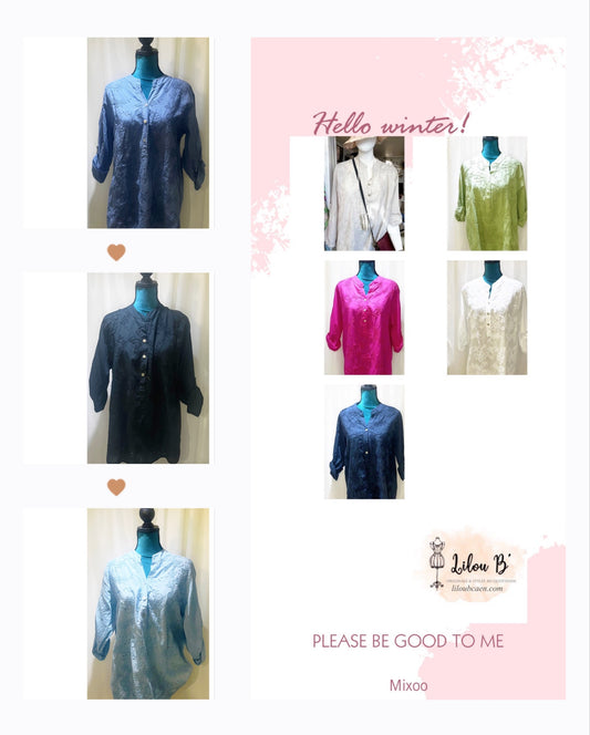 Chemise brodée Uni Modèle Louizon