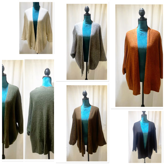 Gilet grosse maille mi long modèle Claudette