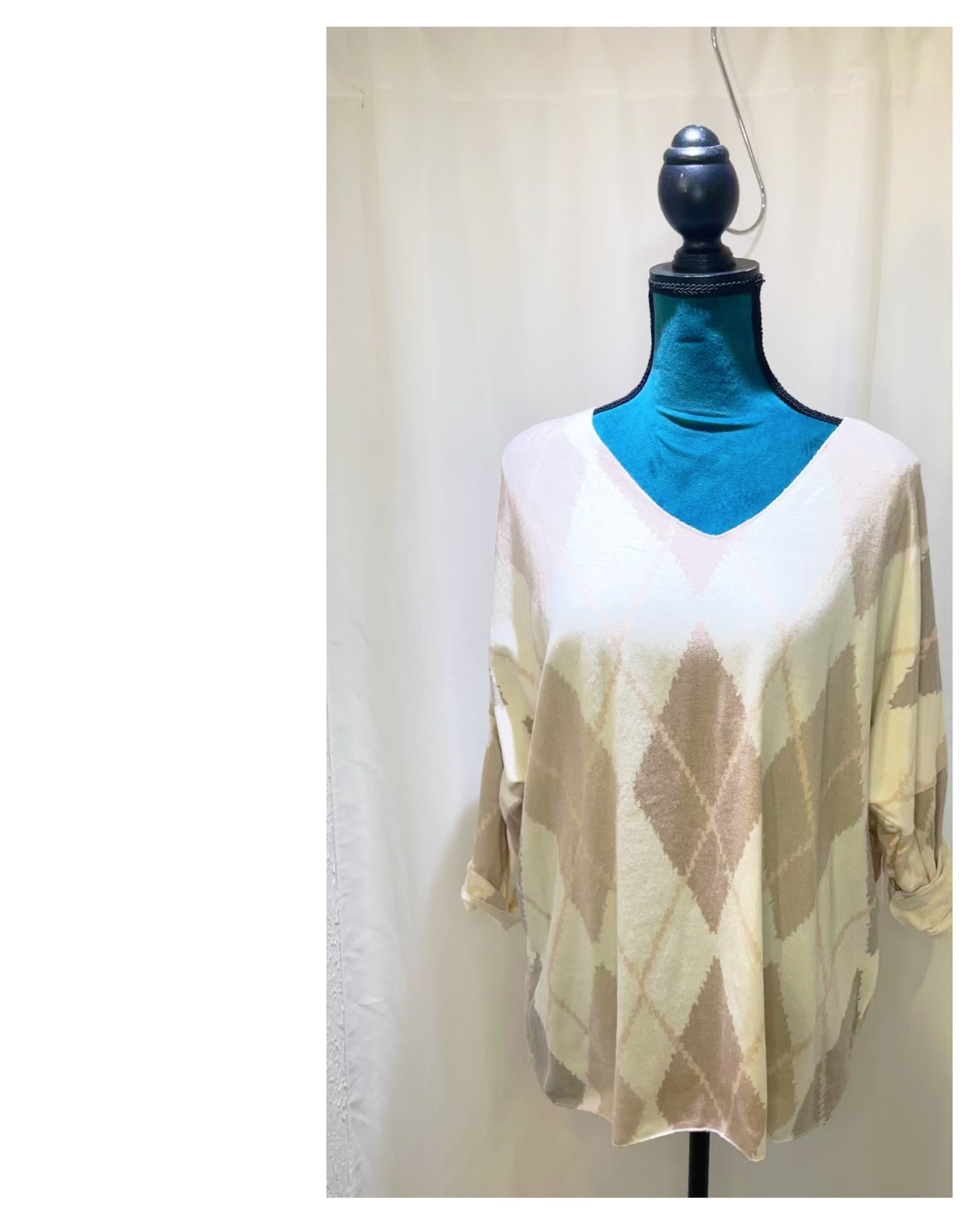 Pull motifs losanges modèle Arlequin