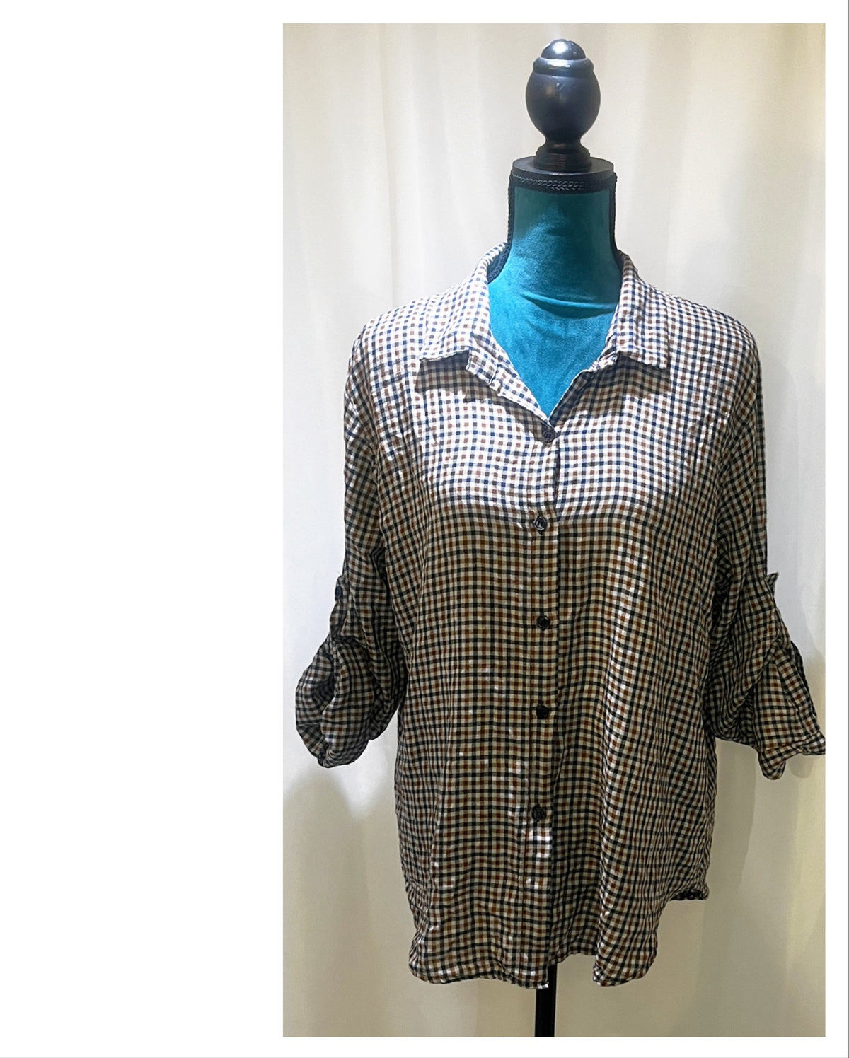 Chemise  modèle Trappeur imprimé petits Carreaux