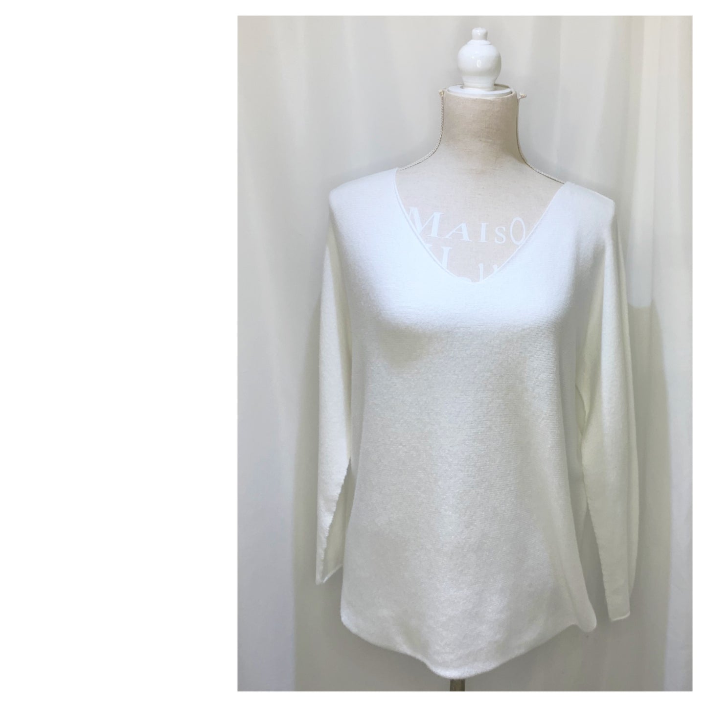 Pull tout doux modèle Émilie sans couture encolure V