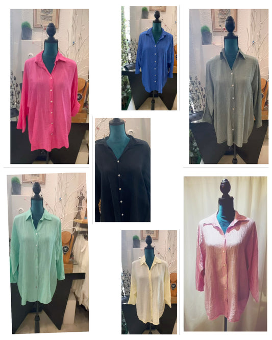 Chemise aspect chiffonnée modèle Claude