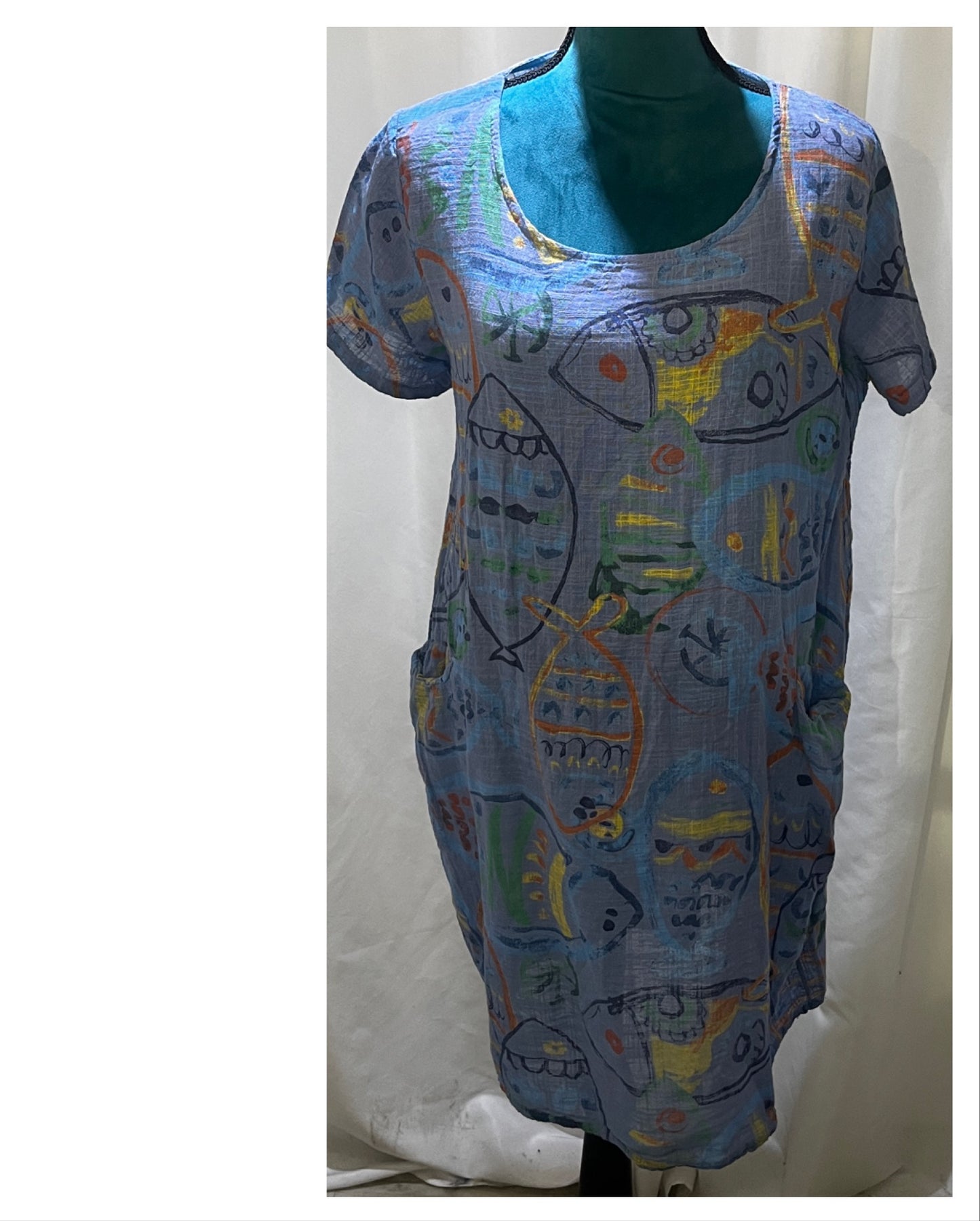 Robe droite uni décontracté modèle Poisson🐟🐠