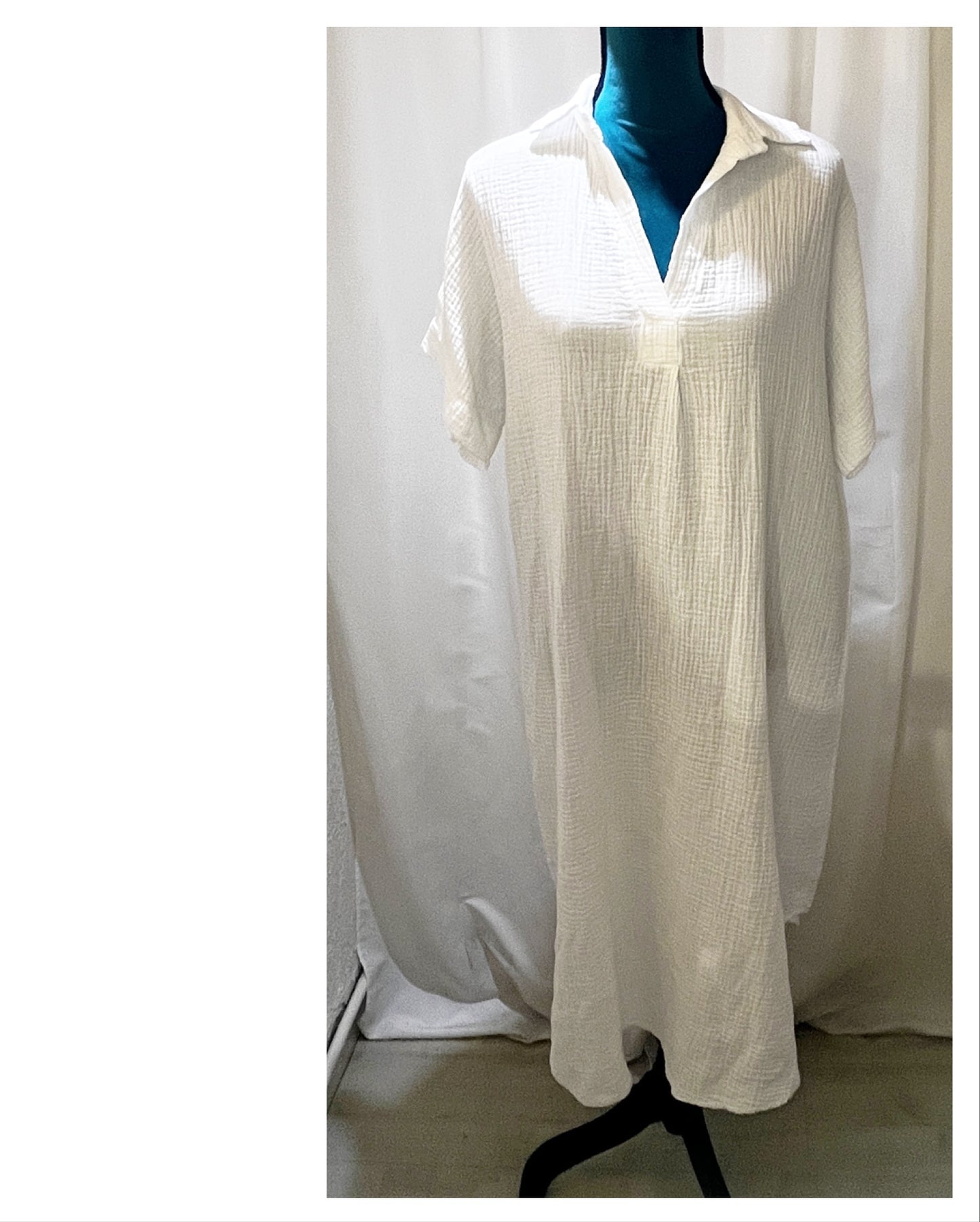 Robe chemise gaze de coton modèle Lilia