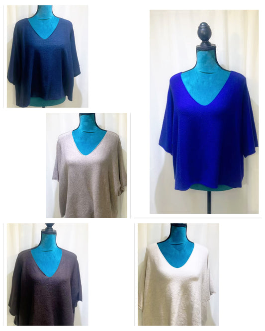 Pull évasé encolure V modèle Géraldine