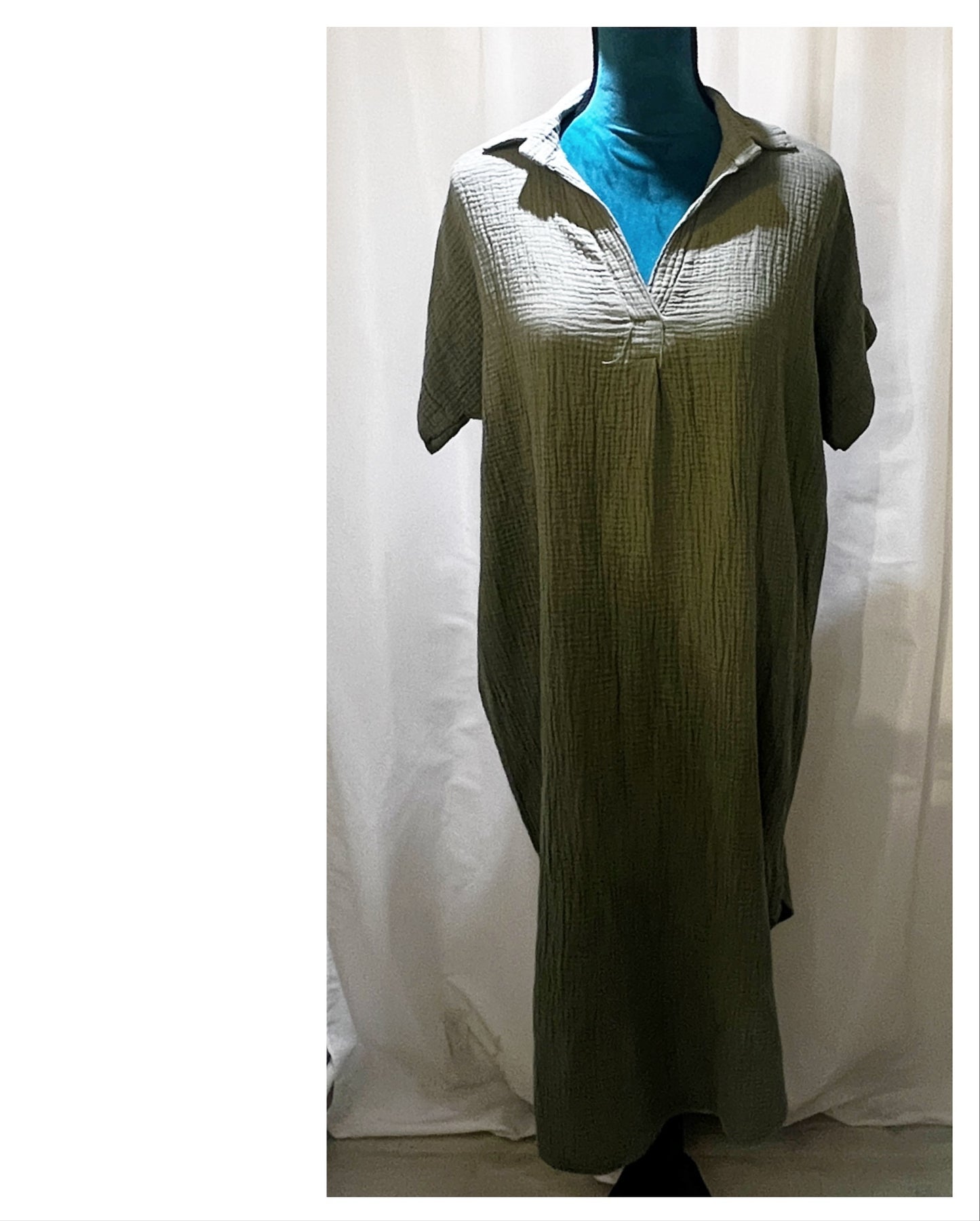 Robe chemise gaze de coton modèle Lilia