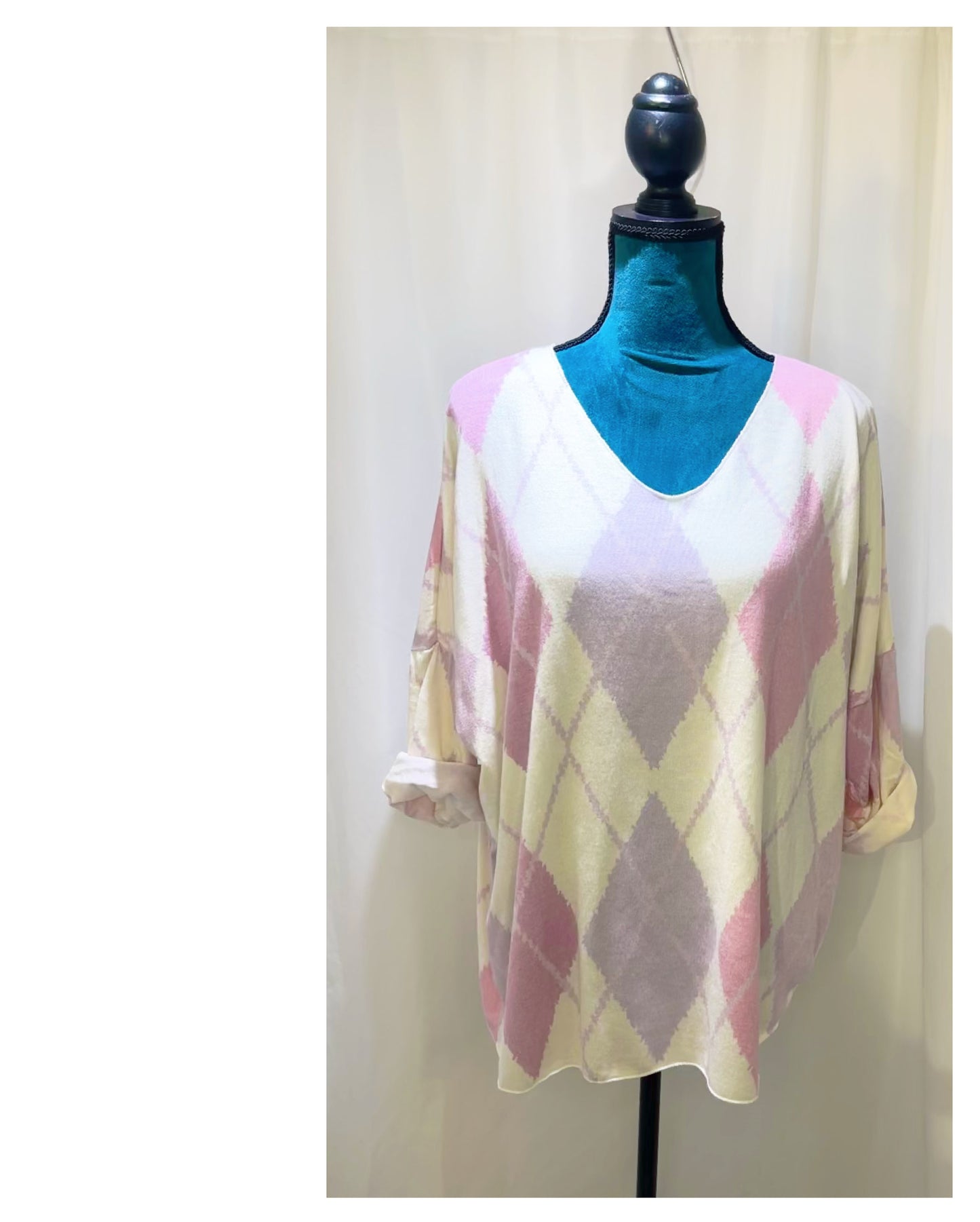 Pull motifs losanges modèle Arlequin