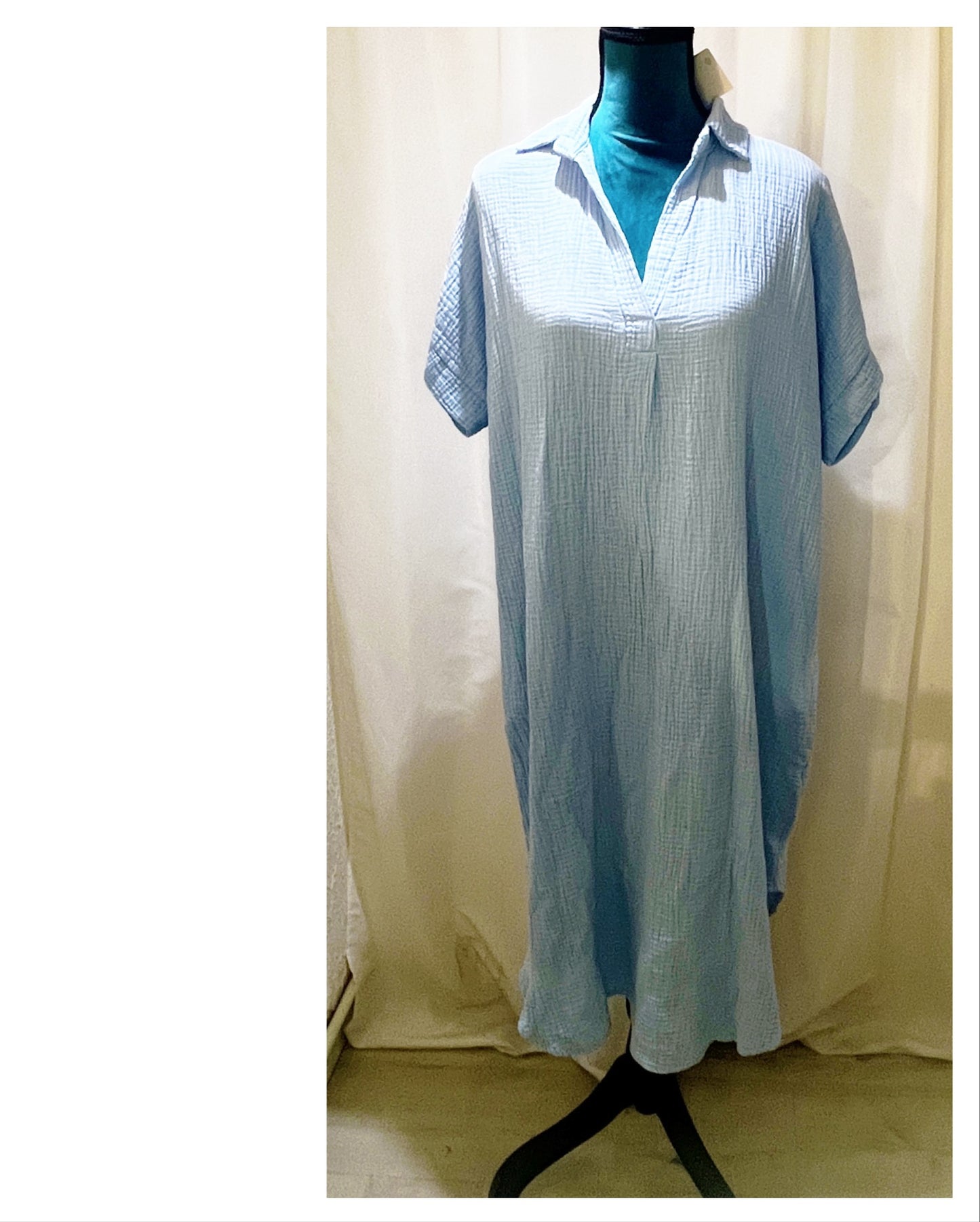 Robe chemise gaze de coton modèle Lilia