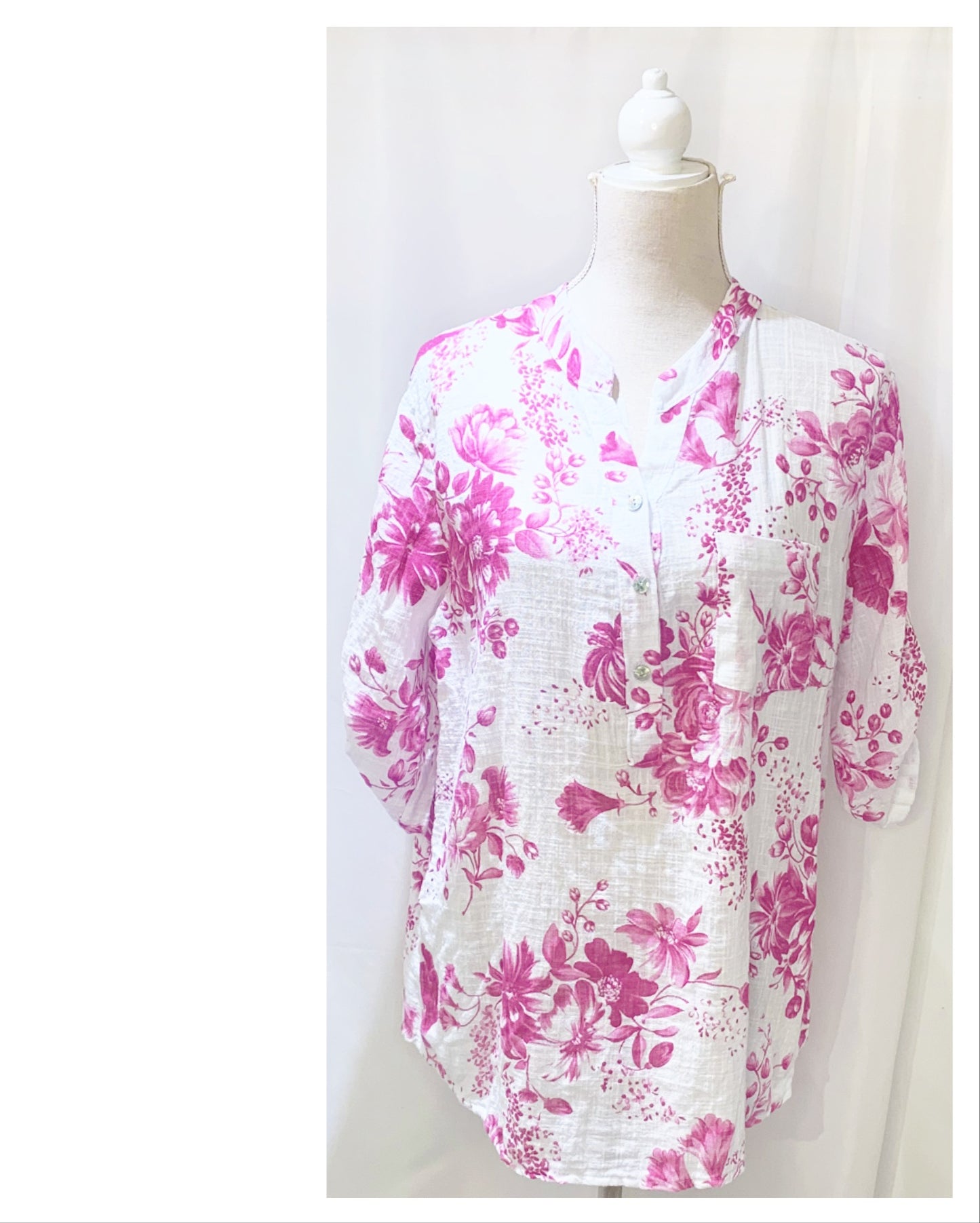 Chemise modèle Line chic motif fleurs