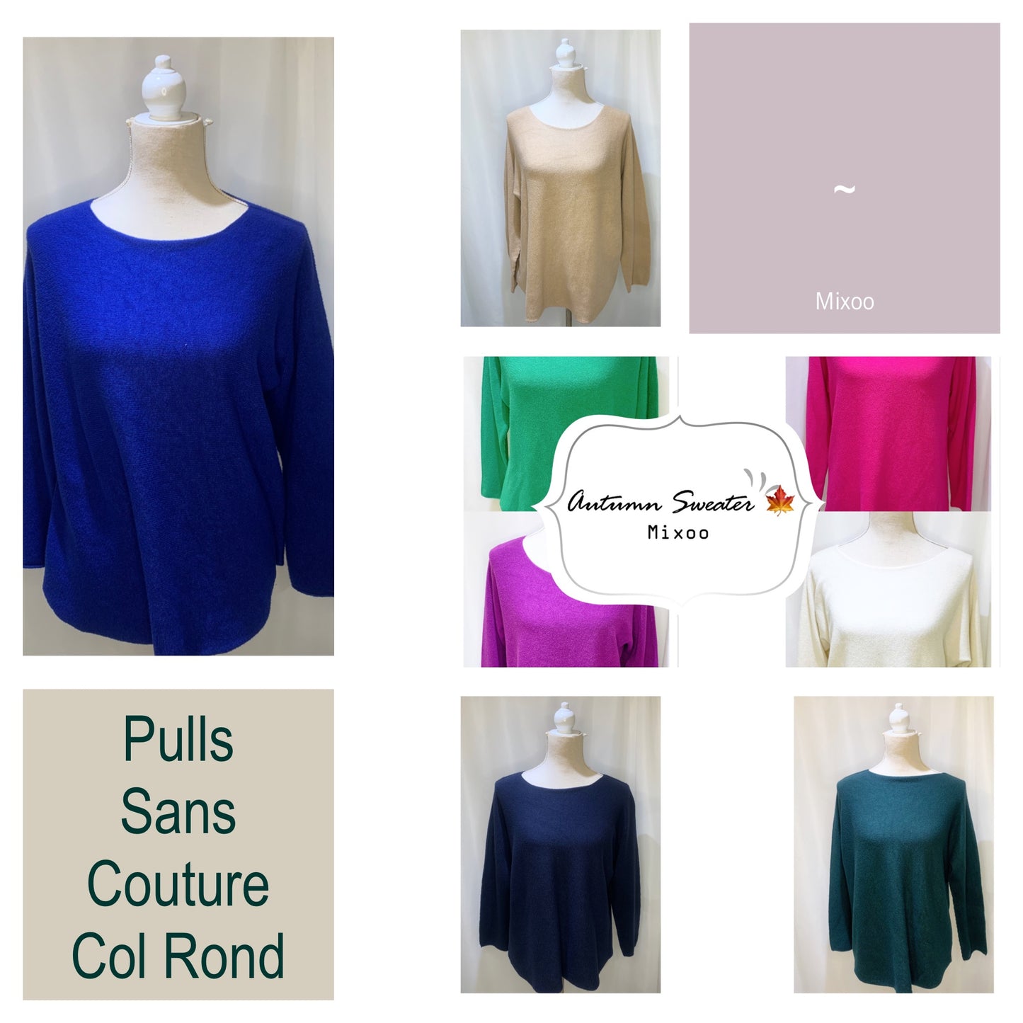 Pull encolure ronde modèle Petite Émilie sans couture