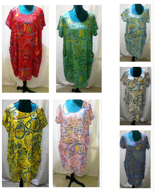 Robe droite uni décontracté modèle Poisson🐟🐠