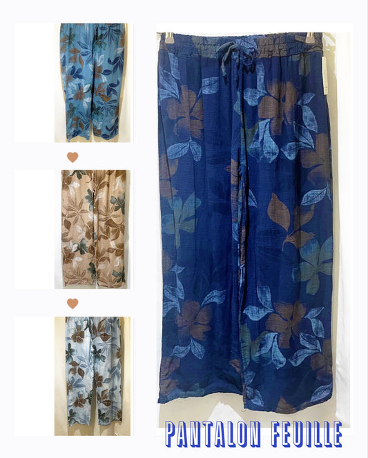 Pantalon Large modèle Feuille