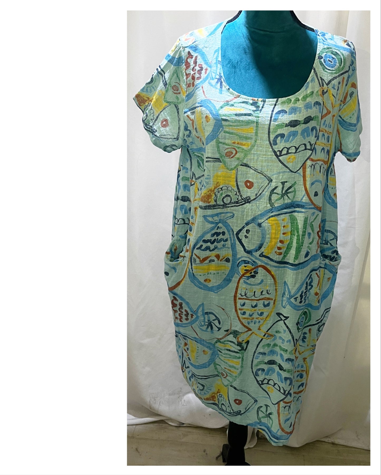 Robe droite uni décontracté modèle Poisson🐟🐠