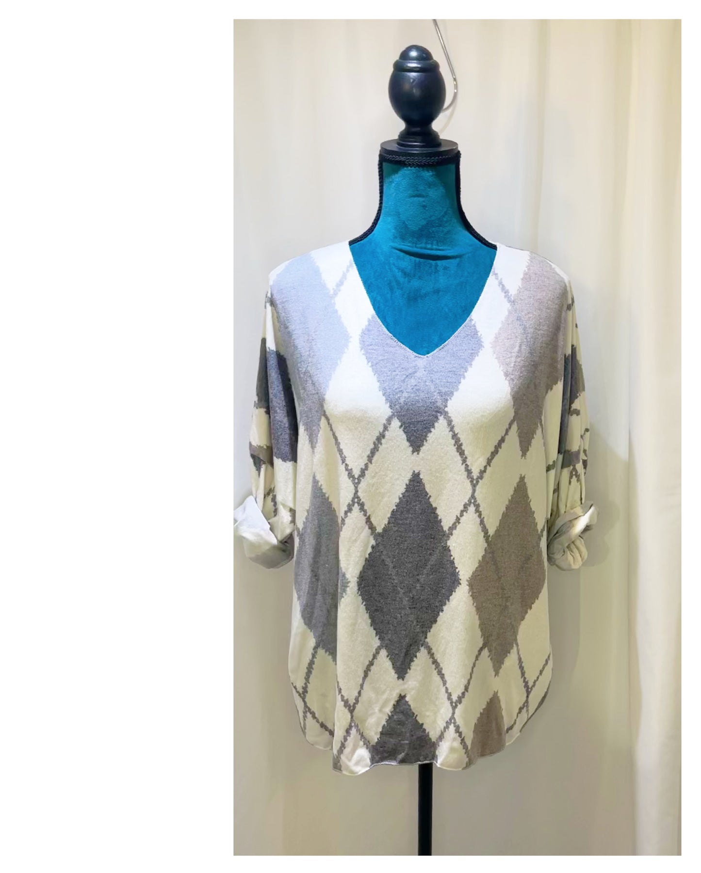 Pull motifs losanges modèle Arlequin