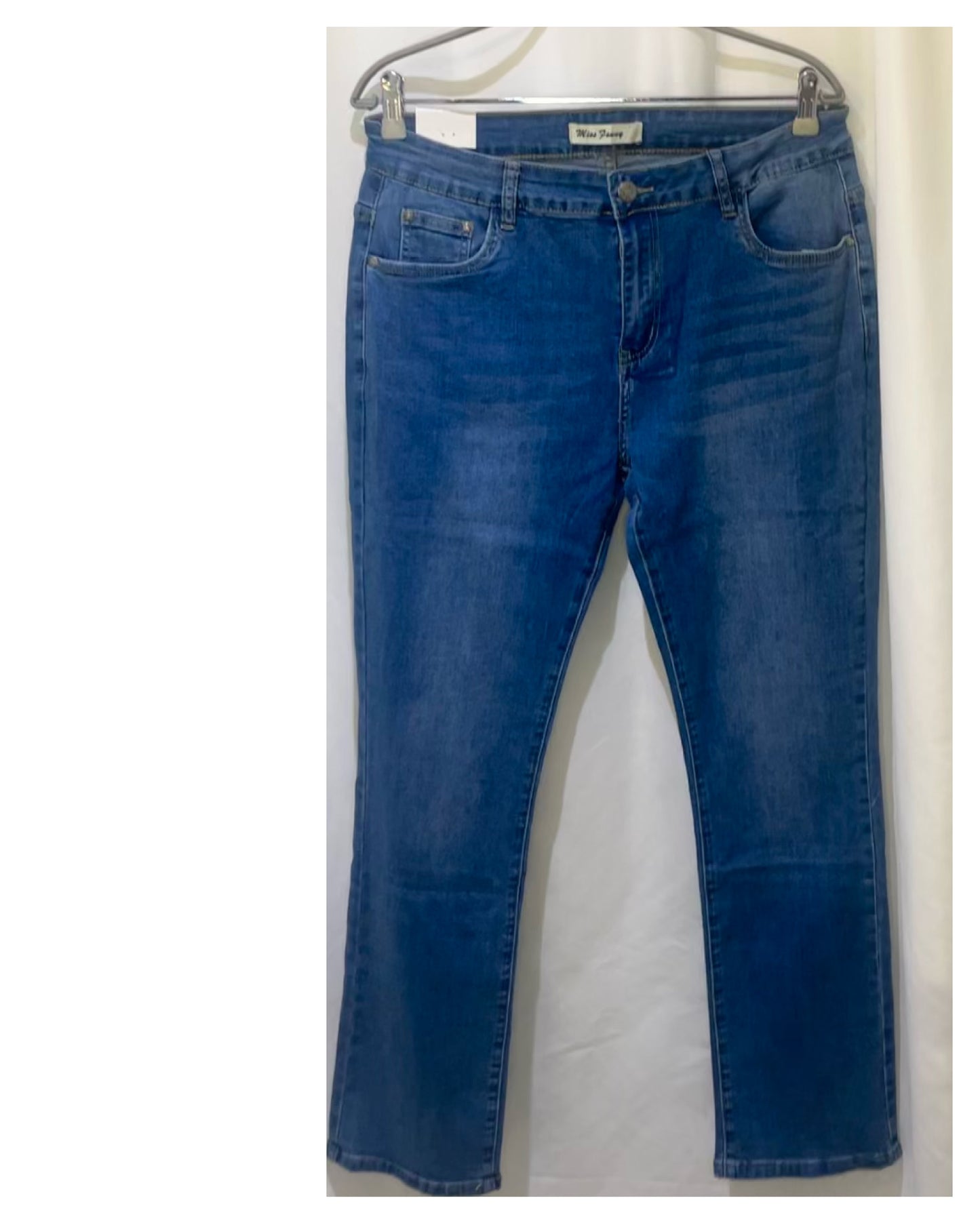 Jean Miss Fany – Coupe droite taille haute, clair délavé 👖✨