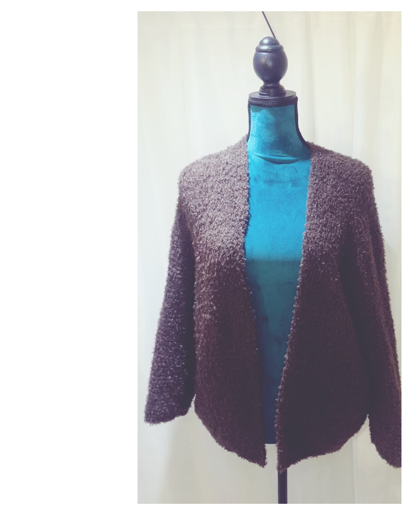 Gilet laine bouclée mi long modèle DouDoux