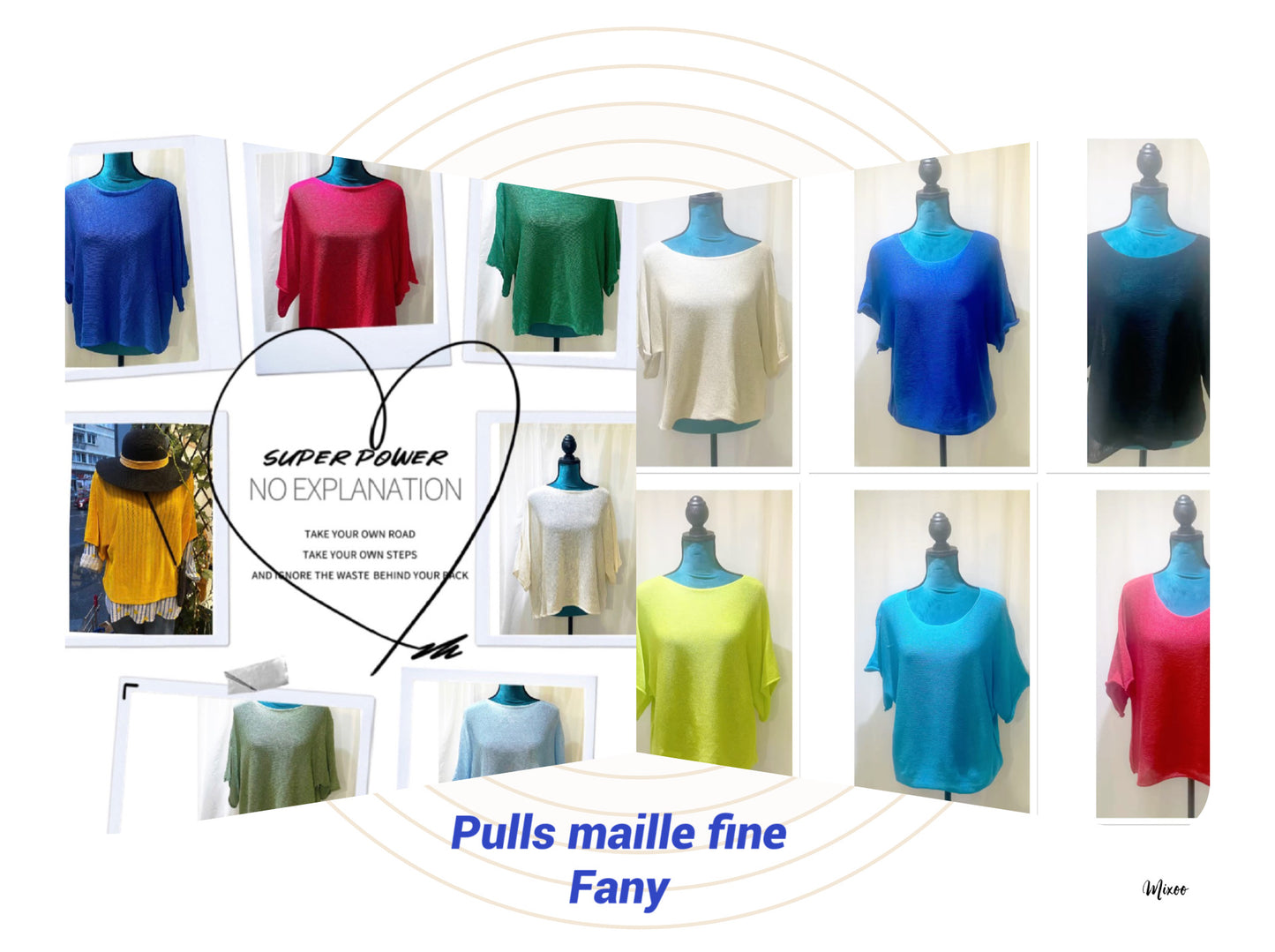 Pull maille fine Over size modèle Fantine