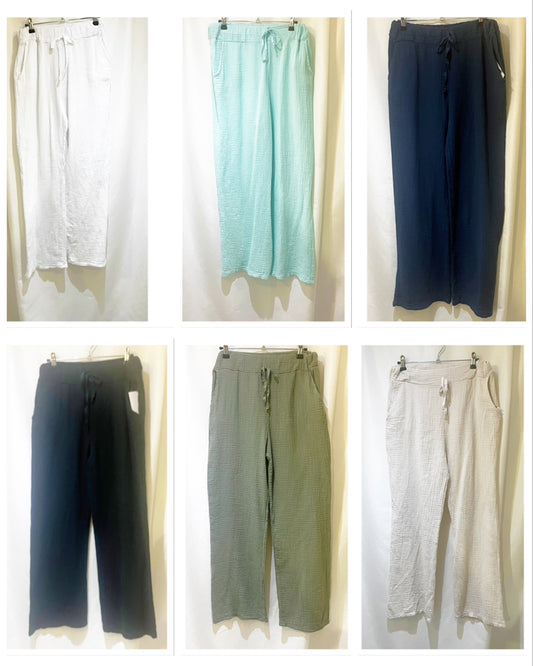 Pantalon Large gaze de coton modèle Suzanne