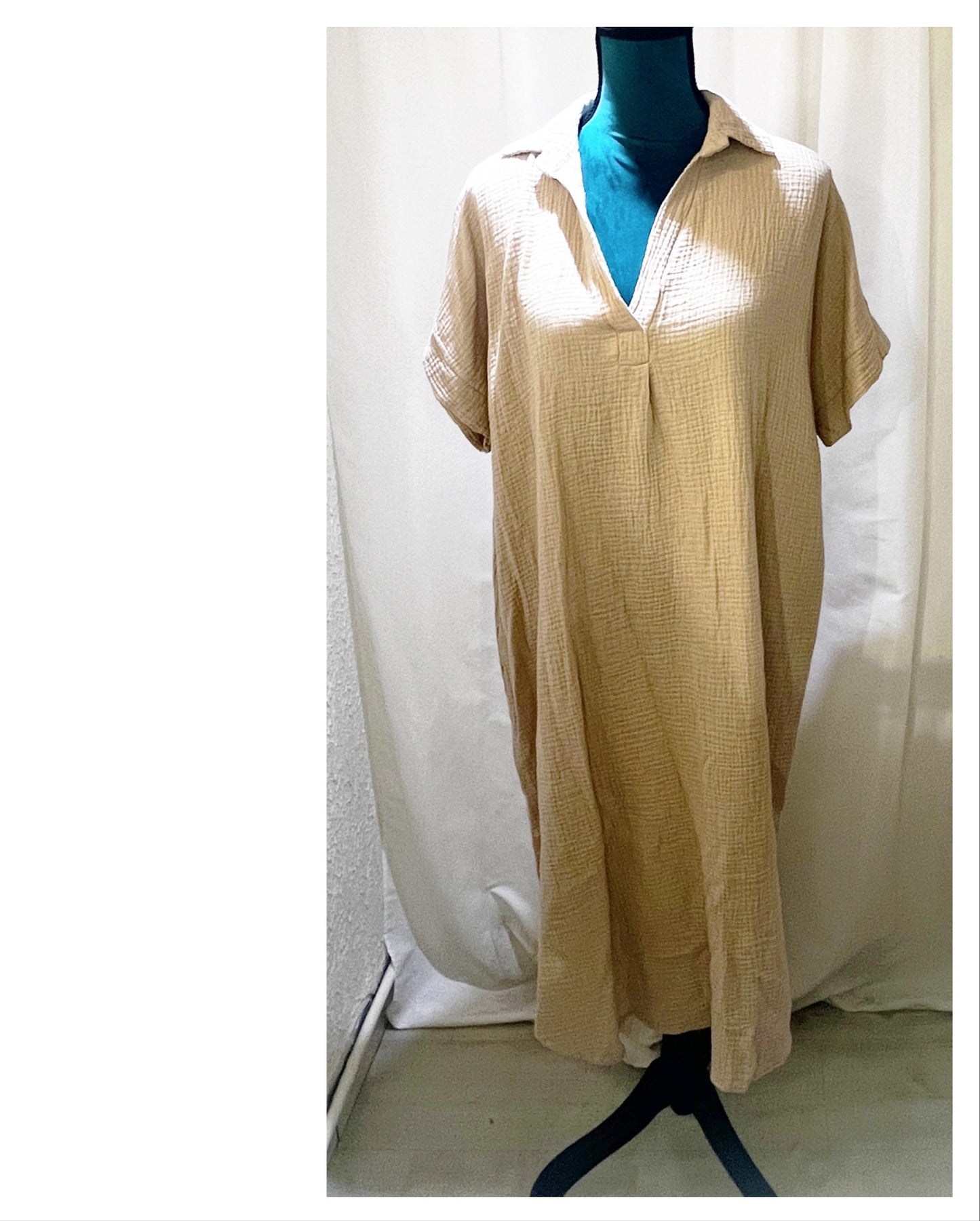 Robe chemise gaze de coton modèle Lilia