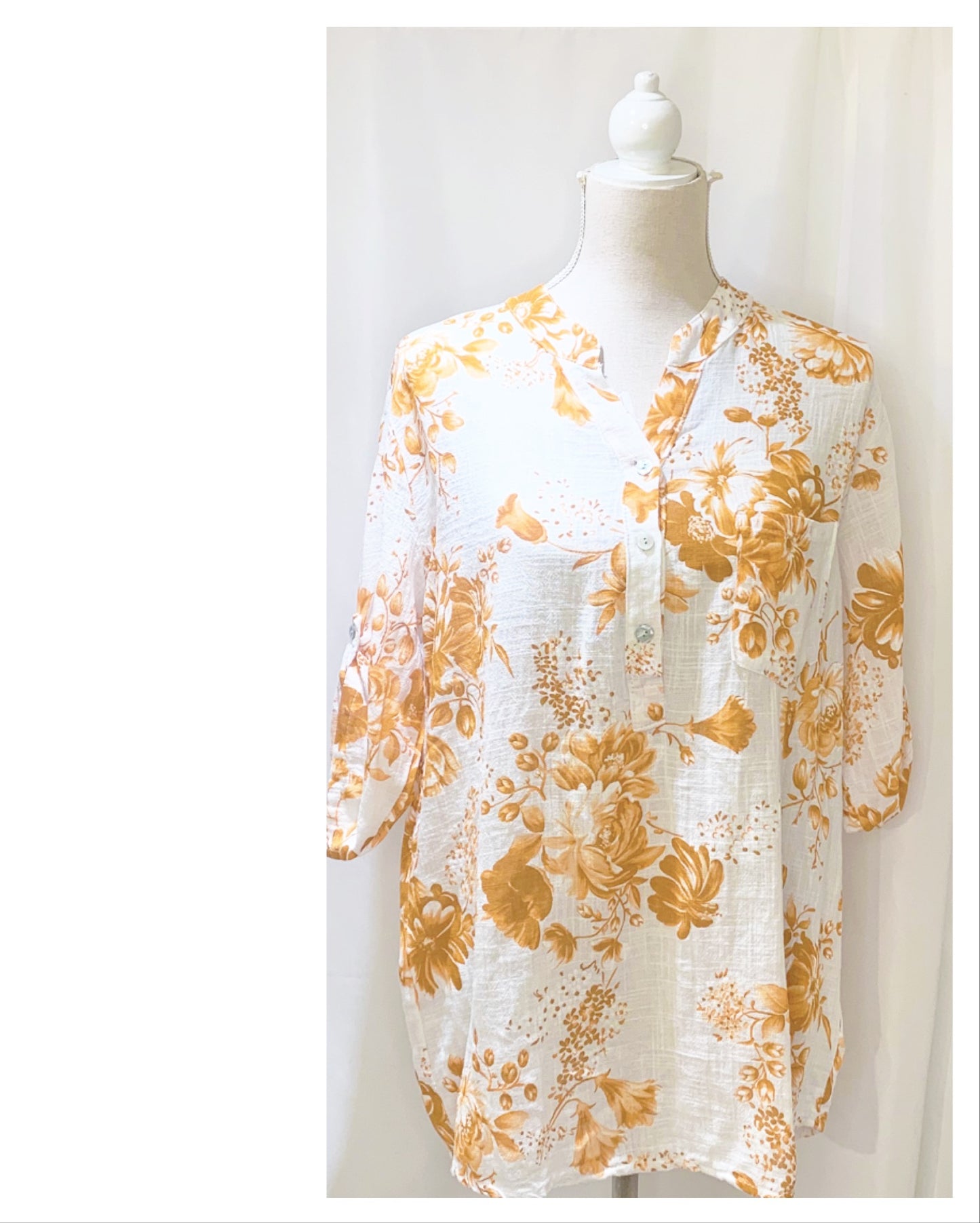 Chemise modèle Line chic motif fleurs