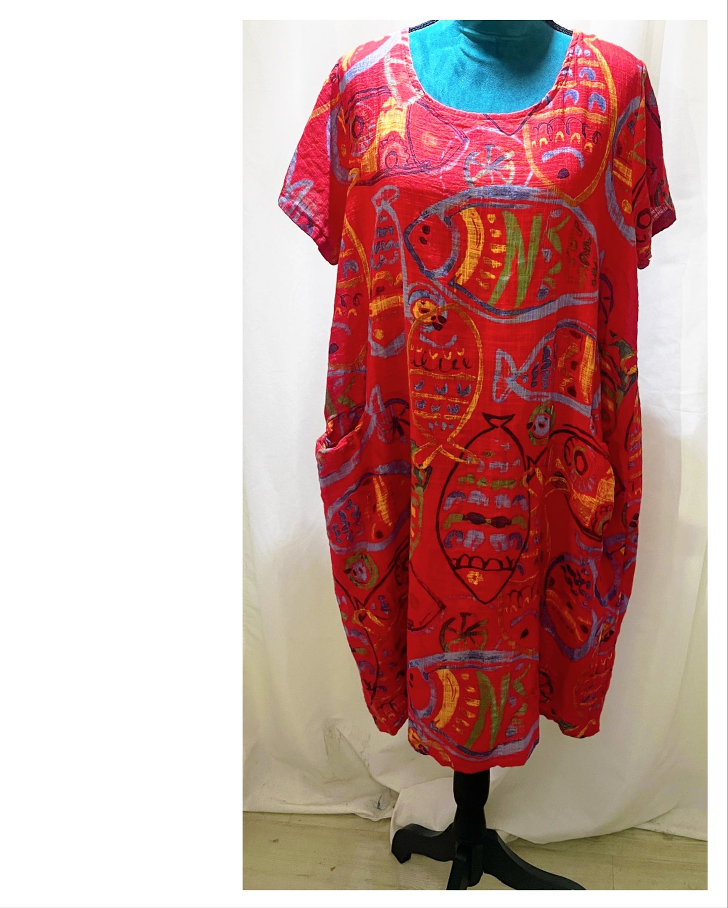 Robe droite uni décontracté modèle Poisson🐟🐠