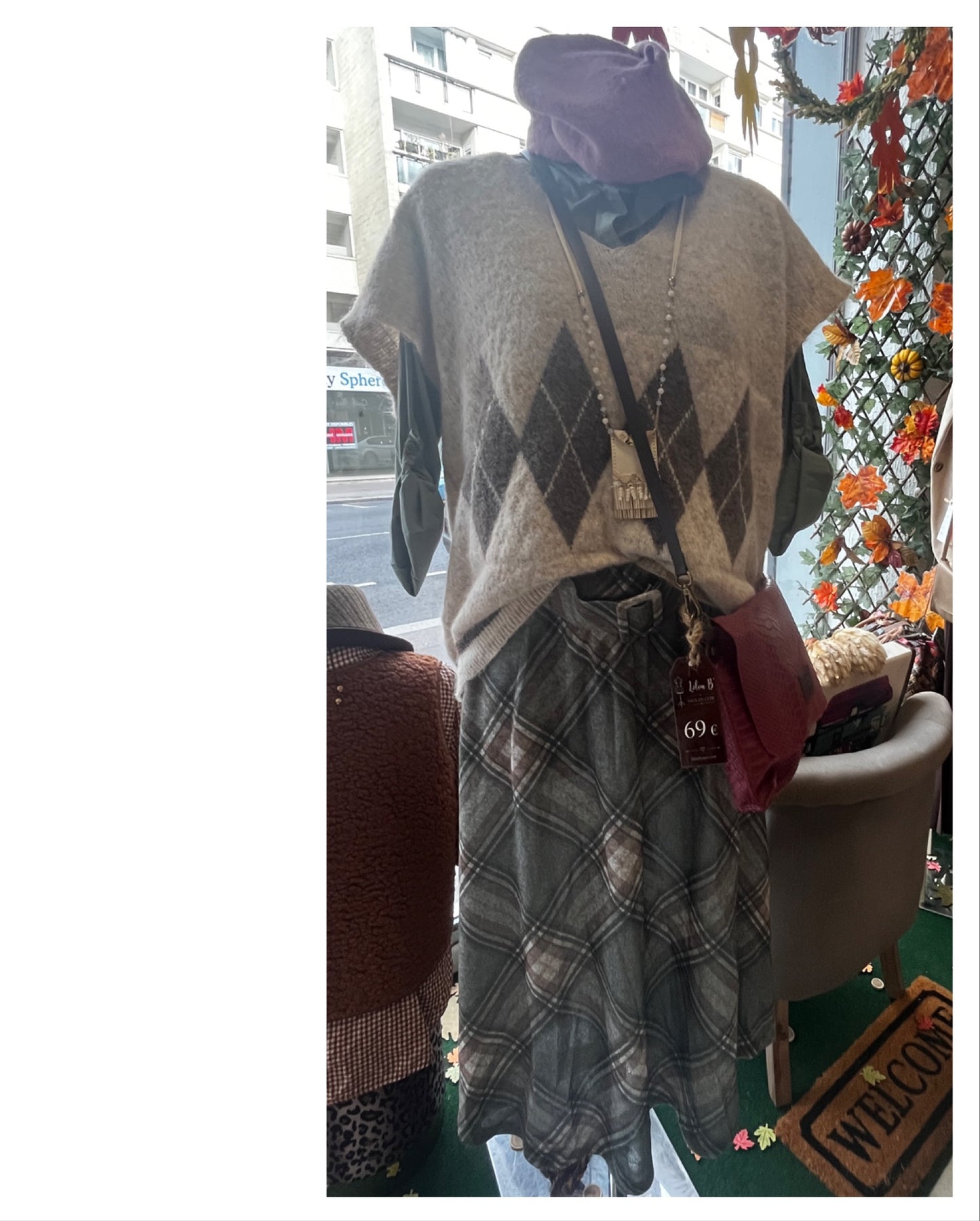 Jupe motif écossais modèle Clea