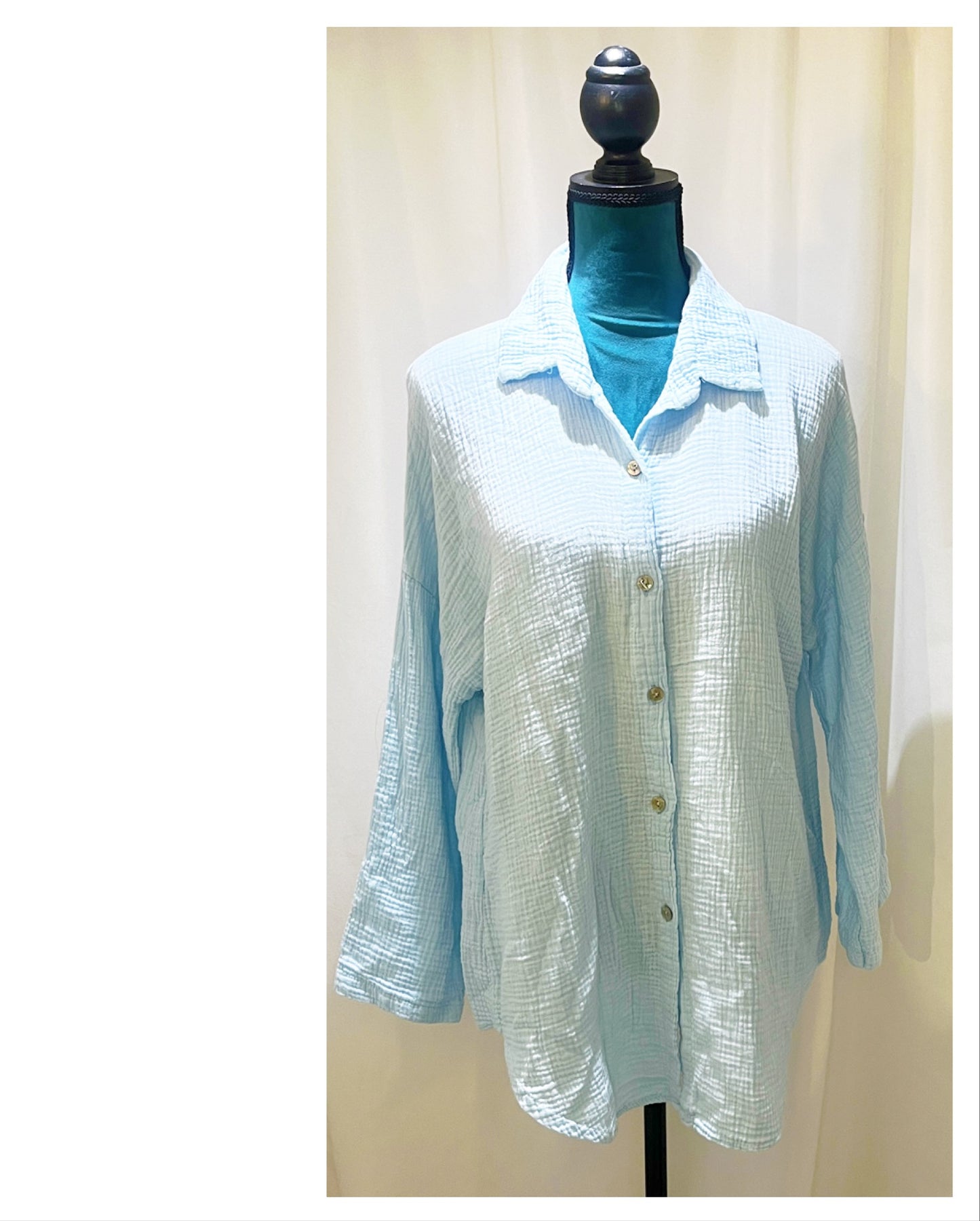 Chemise aspect chiffonnée Gaze de Coton modèle Vivie