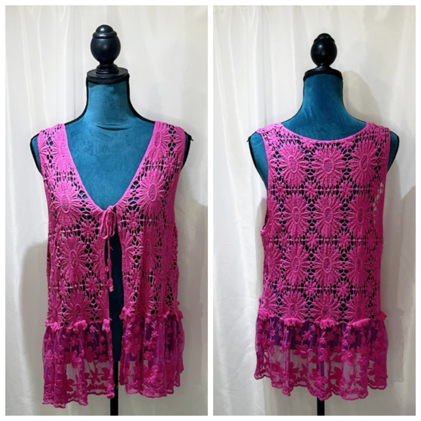 Gilet dentelle & crochet modèle Charme