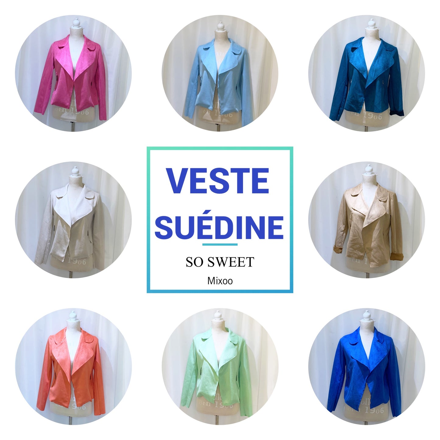 Veste Suédine modèle Rivera Différents coloris éclatants